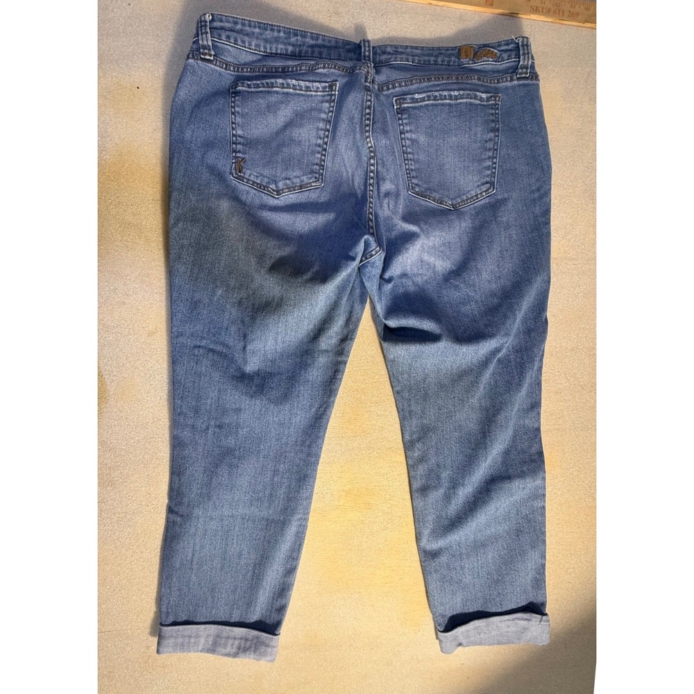 Kut from the Kloth Catherine Boyfriend Distressed Jeans Blue Plus Size 20W-1081 - Picture 6 of 6